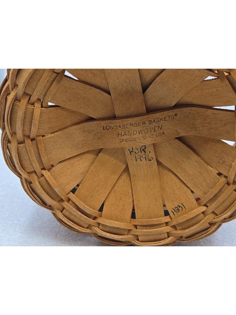 Longaberger 1997 Inaugural Basket Patriotic + Protector, Old Glory Flag Liner